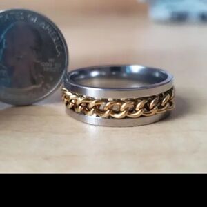 8mm Stainless steel rotating fidget spinner ring size 7 to 13 other …